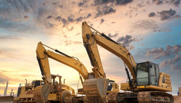 Excavator at construction site